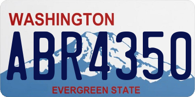 WA license plate ABR4350