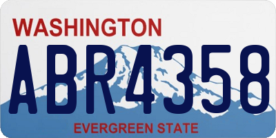 WA license plate ABR4358