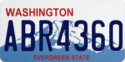WA license plate ABR4360