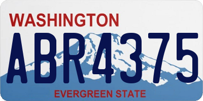 WA license plate ABR4375