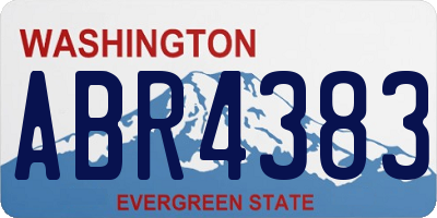 WA license plate ABR4383