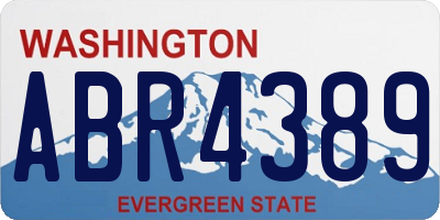 WA license plate ABR4389