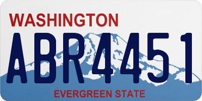 WA license plate ABR4451