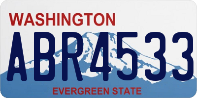 WA license plate ABR4533