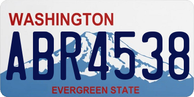 WA license plate ABR4538