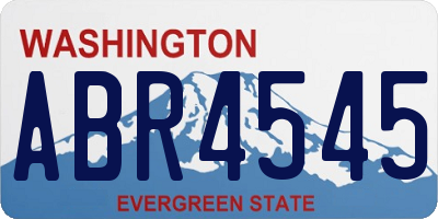 WA license plate ABR4545
