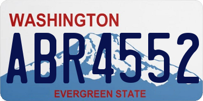 WA license plate ABR4552