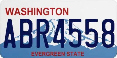 WA license plate ABR4558