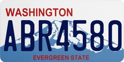 WA license plate ABR4580