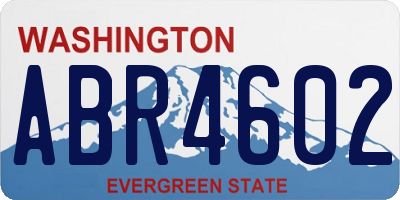 WA license plate ABR4602