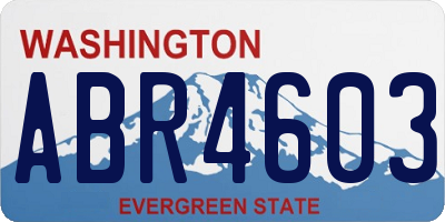 WA license plate ABR4603