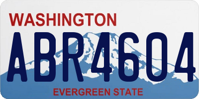 WA license plate ABR4604