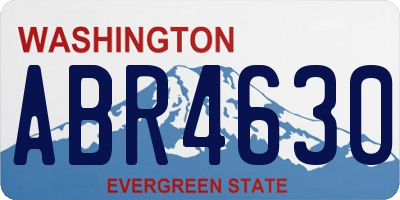 WA license plate ABR4630