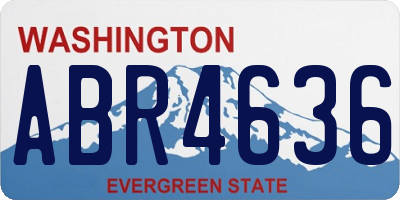 WA license plate ABR4636