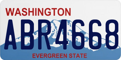 WA license plate ABR4668