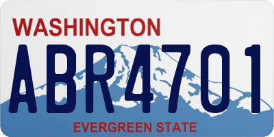 WA license plate ABR4701