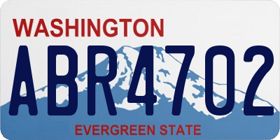 WA license plate ABR4702