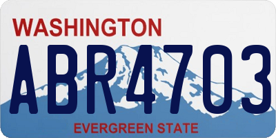 WA license plate ABR4703