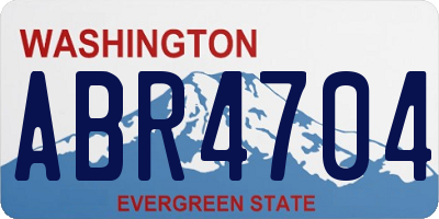 WA license plate ABR4704