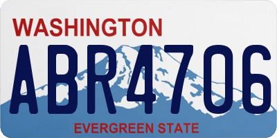 WA license plate ABR4706