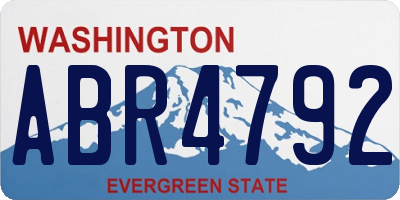 WA license plate ABR4792