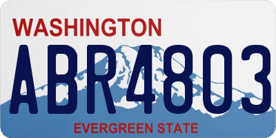 WA license plate ABR4803