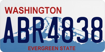 WA license plate ABR4838