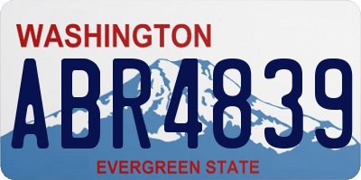 WA license plate ABR4839