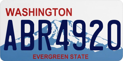 WA license plate ABR4920