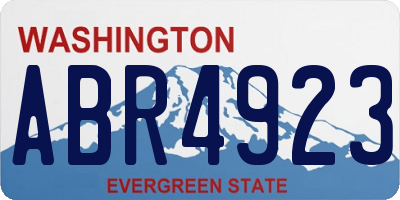 WA license plate ABR4923