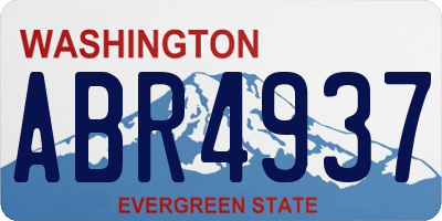 WA license plate ABR4937