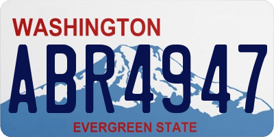 WA license plate ABR4947