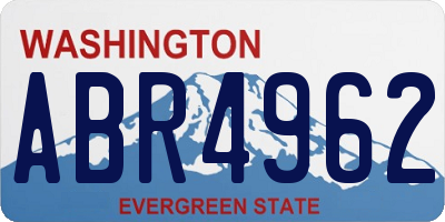 WA license plate ABR4962