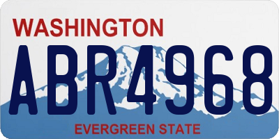 WA license plate ABR4968