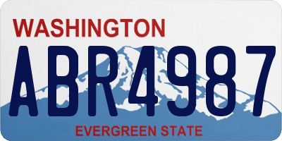 WA license plate ABR4987