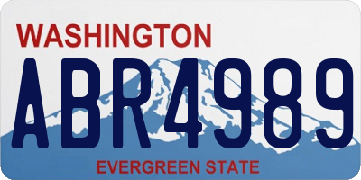 WA license plate ABR4989