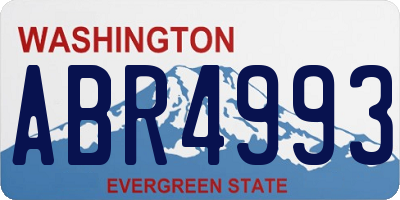 WA license plate ABR4993