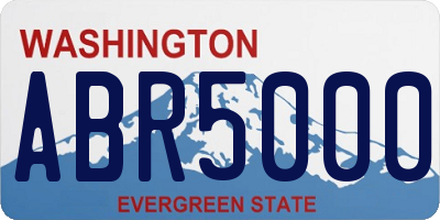 WA license plate ABR5000
