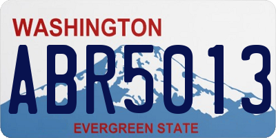 WA license plate ABR5013