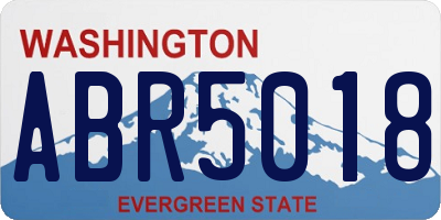 WA license plate ABR5018
