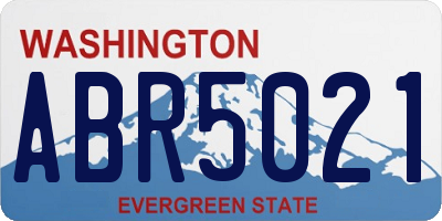 WA license plate ABR5021