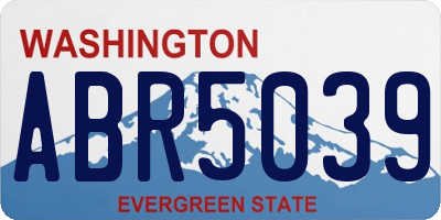 WA license plate ABR5039