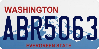 WA license plate ABR5063