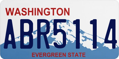 WA license plate ABR5114