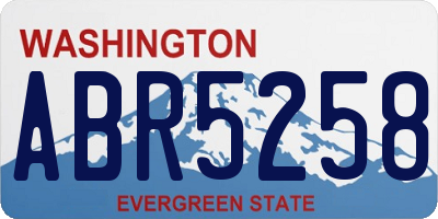 WA license plate ABR5258