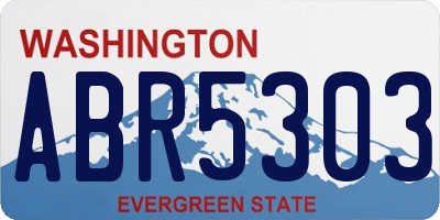 WA license plate ABR5303