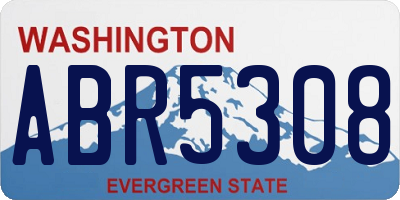 WA license plate ABR5308