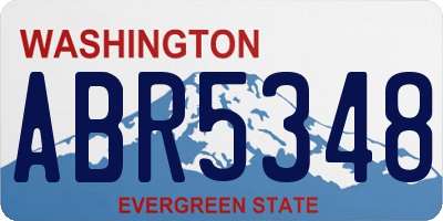 WA license plate ABR5348