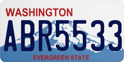 WA license plate ABR5533