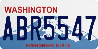 WA license plate ABR5547